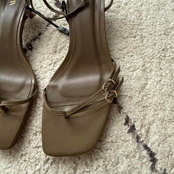 Zara Women's Khaki and Green Sandals - Picture 6 of 7